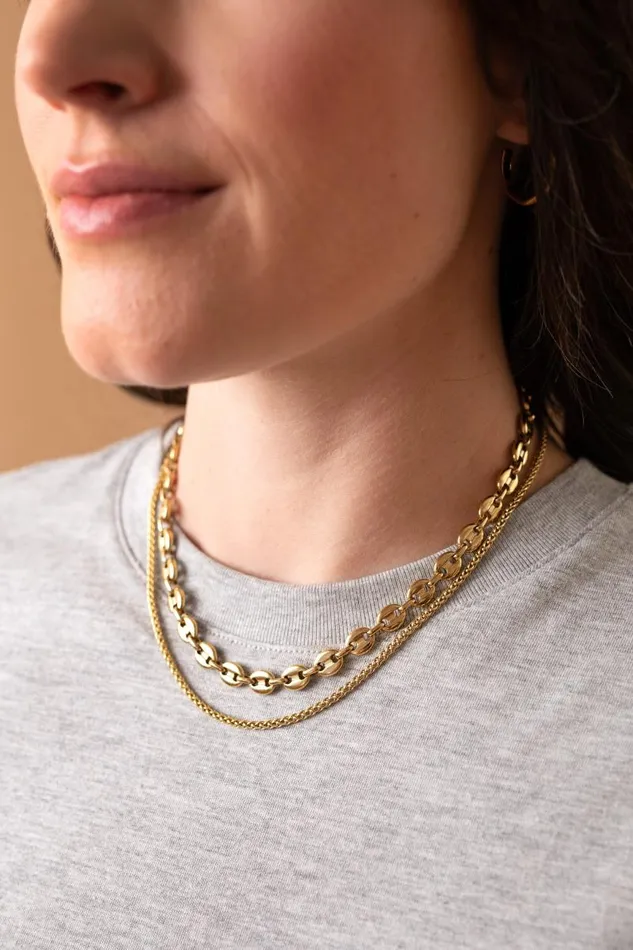 Necklaces Women Alex And Ani Mariner Necklace Stainless Steel Gold