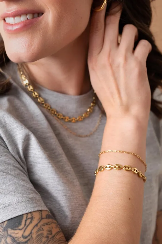 Necklaces Women Alex And Ani Mariner Necklace Stainless Steel Gold