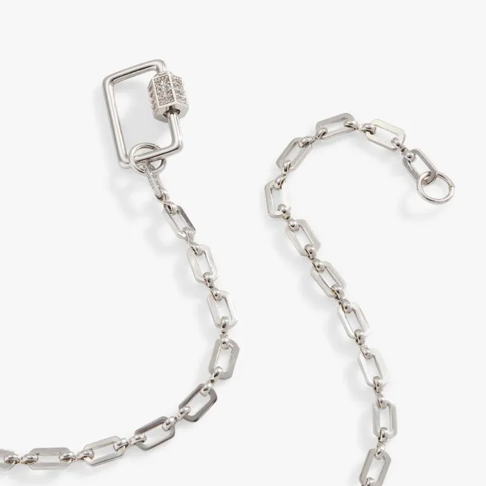 Necklaces Women Alex And Ani Open Link Square Carabiner Necklace Silver