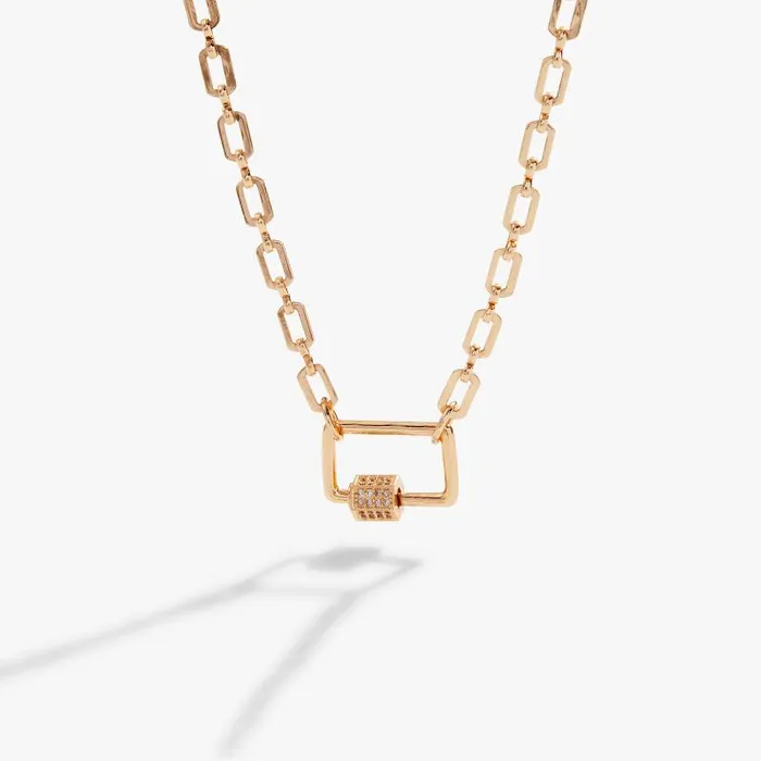 Necklaces Women Alex And Ani Open Link Square Carabiner Necklace Silver