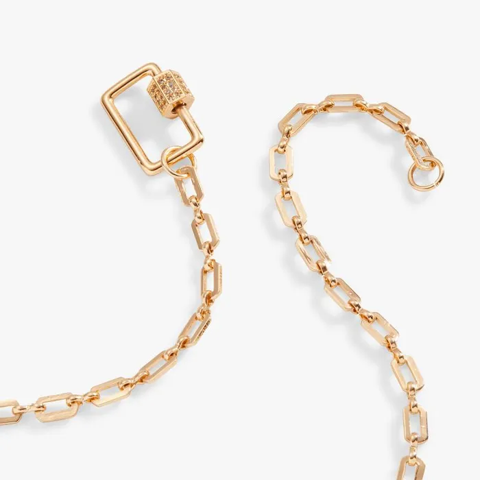Necklaces Women Alex And Ani Open Link Square Carabiner Necklace Silver