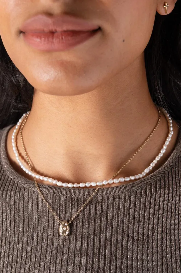 Necklaces Women Alex And Ani Pearl And Crystal Pendant Necklace Gold
