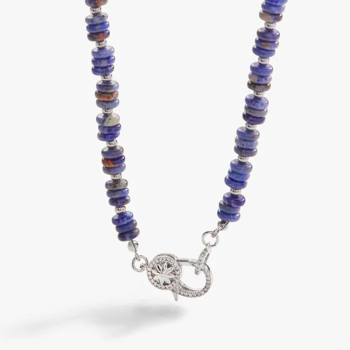 Necklaces Women Alex And Ani Sodalite Carabiner Necklace Shiny Silver