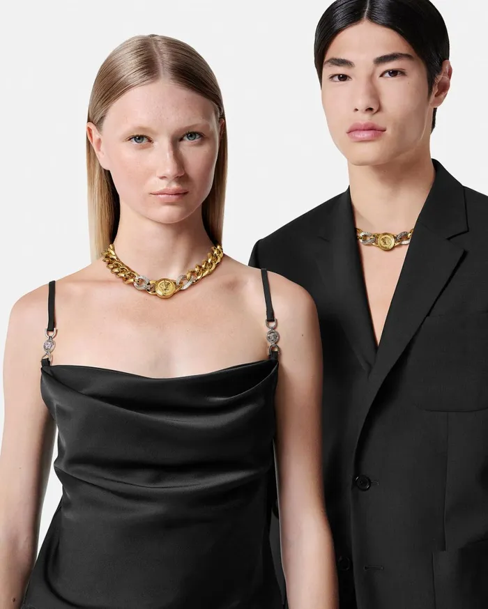Necklaces WomenMen Versace Medusa Chain Necklace Gold