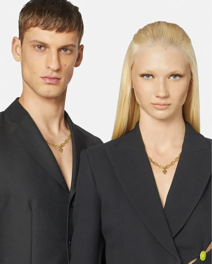 Necklaces WomenMen Versace Medusa Greca Necklace Light Gold
