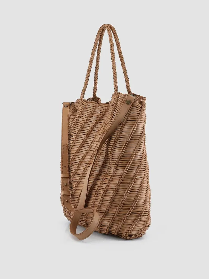 Officine Creative Bags SUSAN 03 Legno Brown Leather Tote Bag 8211 Women