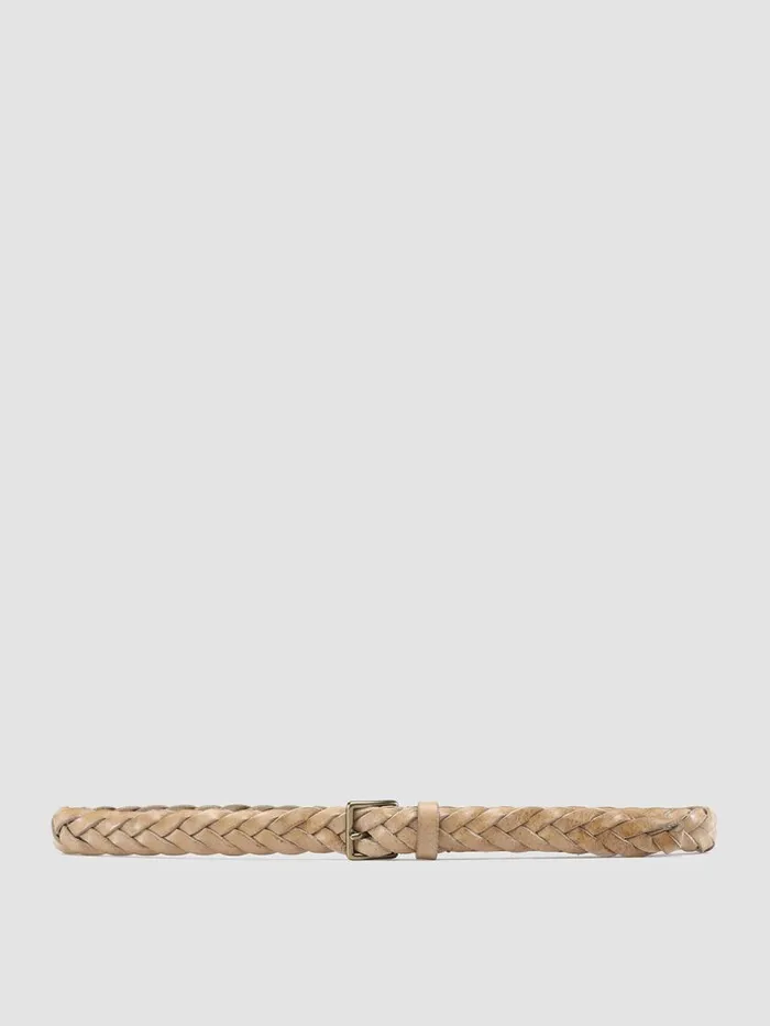 Officine Creative Belts OC STRIP 20 Walnut Taupe Leather Belt 8211 WomenMen