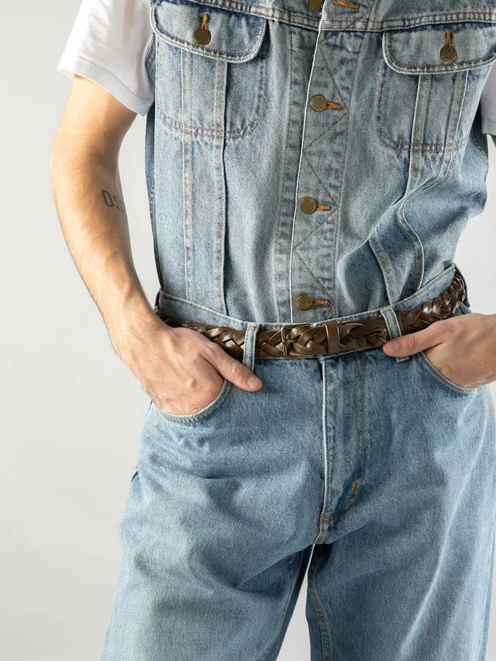 Officine Creative Belts OC STRIP 20 Walnut Taupe Leather Belt 8211 WomenMen
