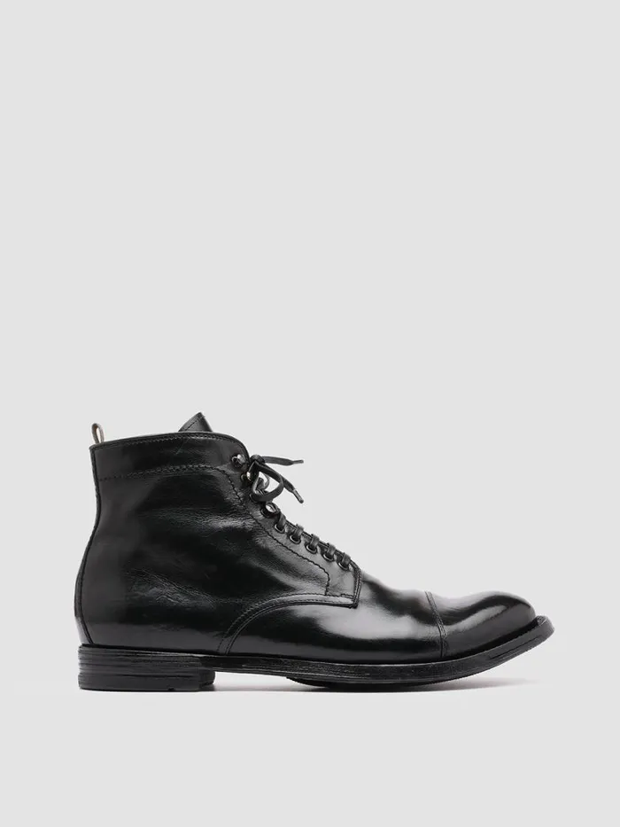 Officine Creative Boots and Ankle Boots ANATOMIA 016 Nero Black Leather Ankle Boots 8211 Men
