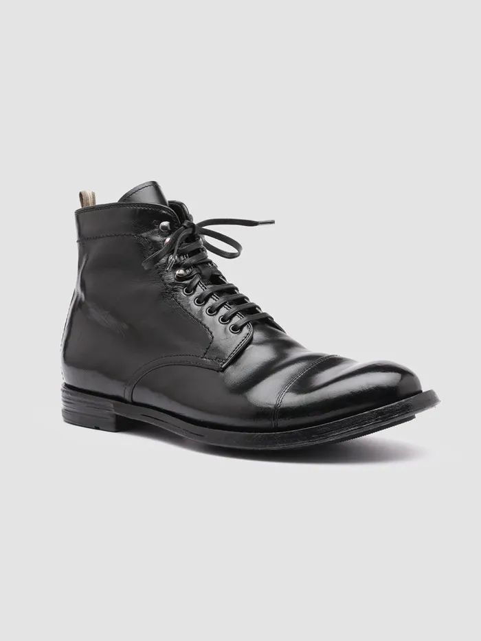 Officine Creative Boots and Ankle Boots ANATOMIA 016 Nero Black Leather Ankle Boots 8211 Men Officine Creative Boots and Ankle Boots ANATOMIA 016 Nero Black Leather Ankle Boots 8211 Men