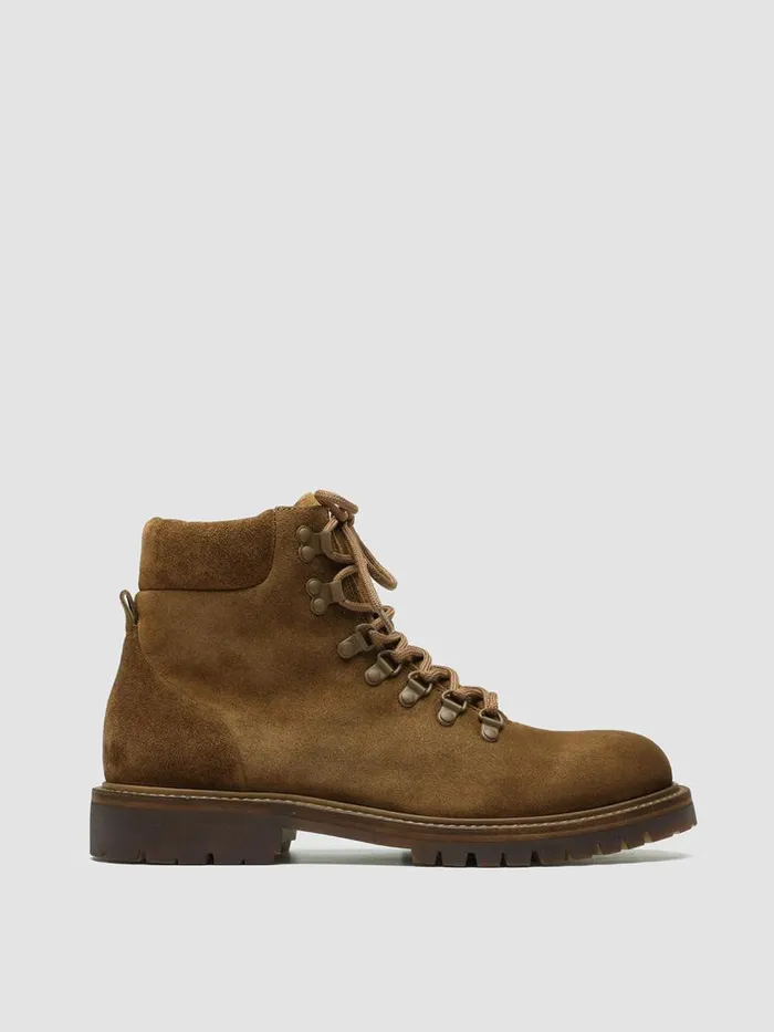 Officine Creative Boots and Ankle Boots BOSS 003 Birra Brown Suede Lace Up Boots 8211 Men