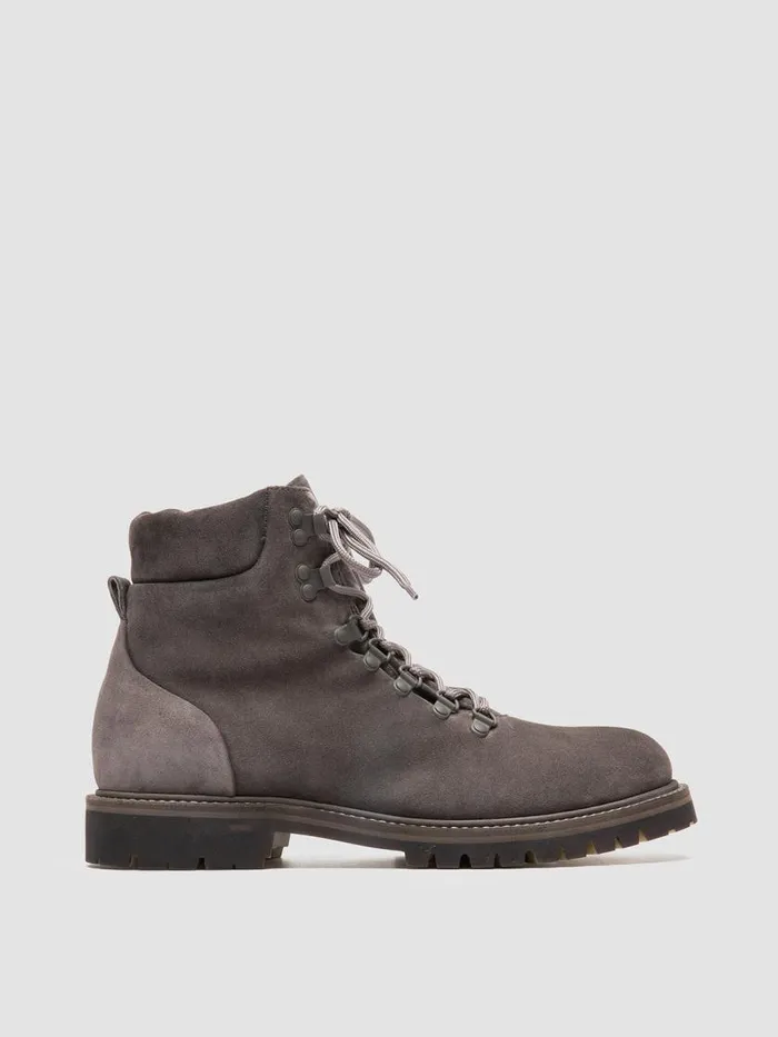 Officine Creative Boots and Ankle Boots BOSS 006 Lavagna Grey Suede Lace Up Boots 8211 Men