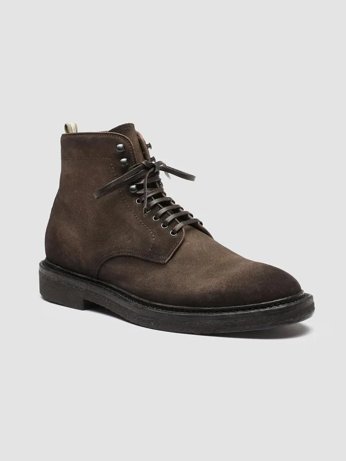 Officine Creative Boots and Ankle Boots HOPKINS CREPE 107 Flint Brown Suede Ankle Boots 8211 Men