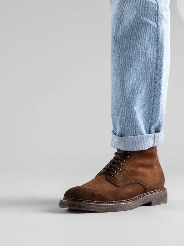 Officine Creative Boots and Ankle Boots HOPKINS CREPE 107 Flint Brown Suede Ankle Boots 8211 Men
