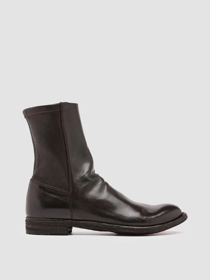 Officine Creative Boots and Booties LEXIKON 135 Ebano Brown Leather Booties 8211 Women
