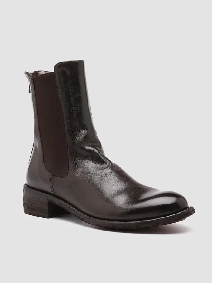 Officine Creative Boots and Booties LISON 017 Ebano Brown Leather Chelsea Boots 8211 Women Officine Creative Boots and Booties LISON 017 Ebano Brown Leather Chelsea Boots 8211 Women