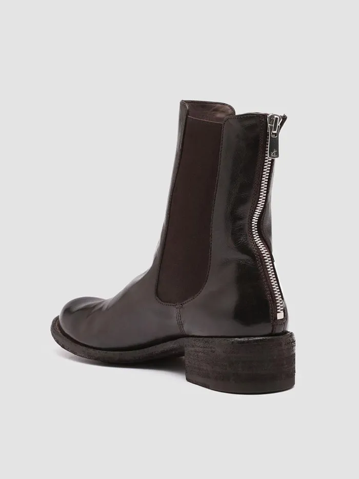 Officine Creative Boots and Booties LISON 017 Ebano Brown Leather Chelsea Boots 8211 Women Officine Creative Boots and Booties LISON 017 Ebano Brown Leather Chelsea Boots 8211 Women