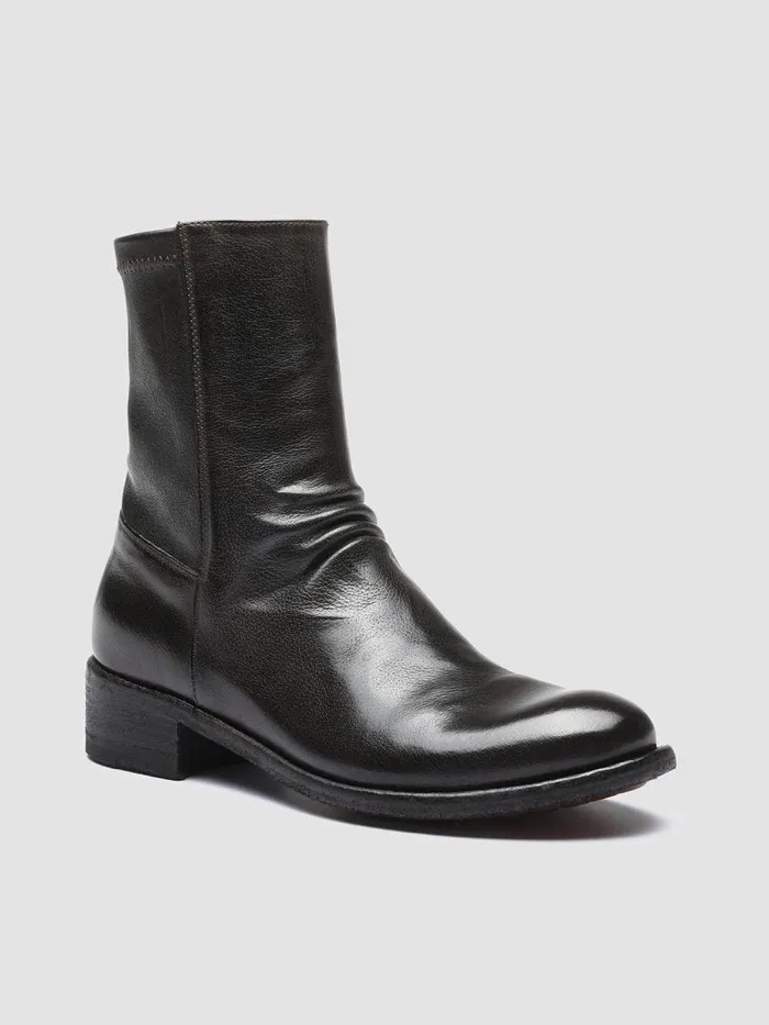 Officine Creative Boots and Booties LISON 041 Ebano Brown Leather Ankle Boots 8211 Women Officine Creative Boots and Booties LISON 041 Ebano Brown Leather Ankle Boots 8211 Women