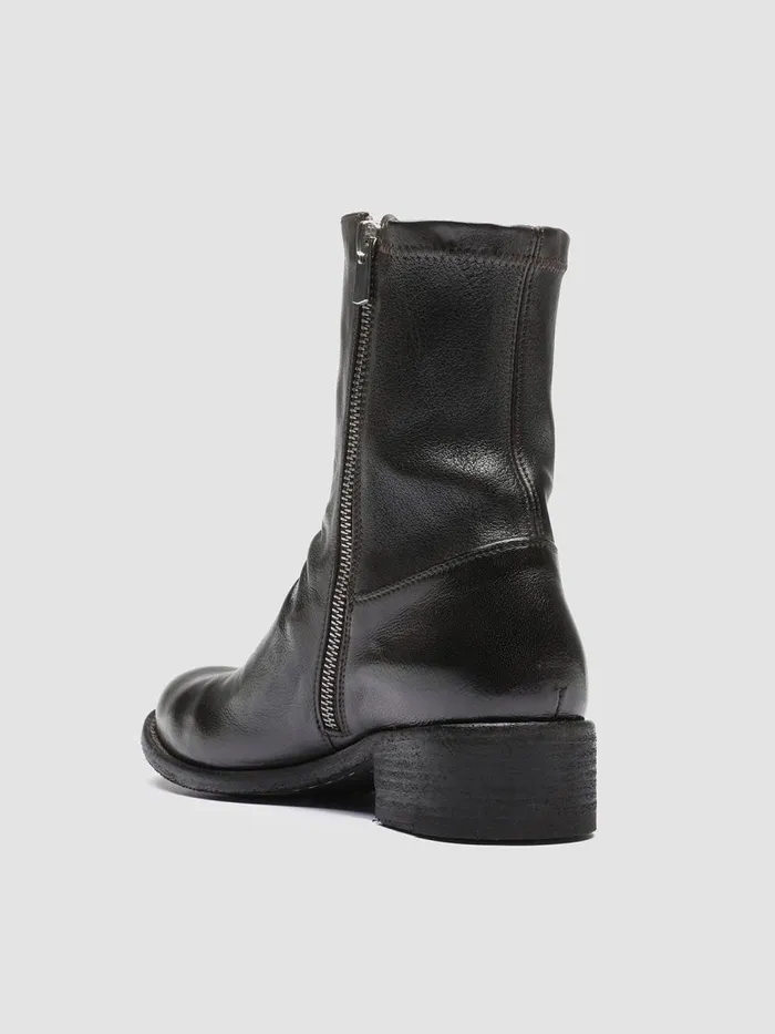 Officine Creative Boots and Booties LISON 041 Ebano Brown Leather Ankle Boots 8211 Women Officine Creative Boots and Booties LISON 041 Ebano Brown Leather Ankle Boots 8211 Women