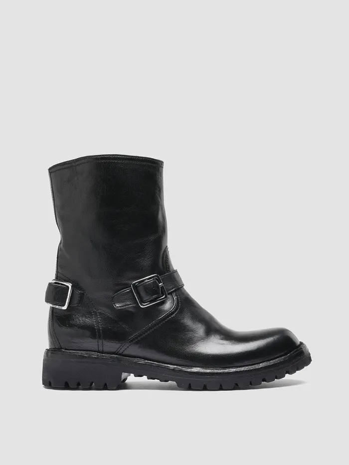 Officine Creative Boots and Booties LORAINE 003 Nero Black Leather Ankle Boots 8211 Women