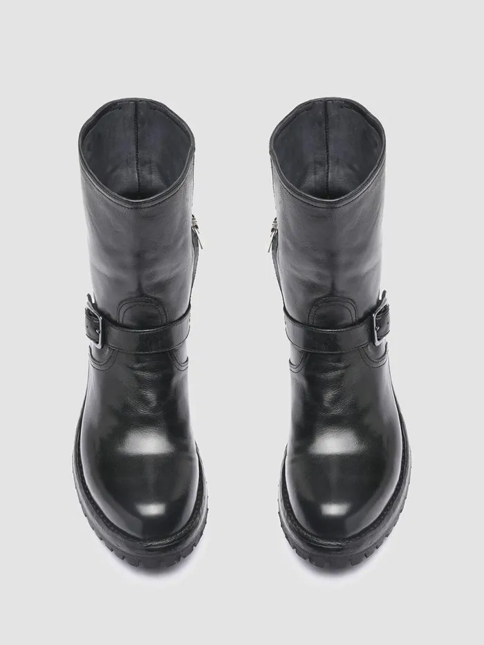 Officine Creative Boots and Booties LORAINE 003 Nero Black Leather Ankle Boots 8211 Women