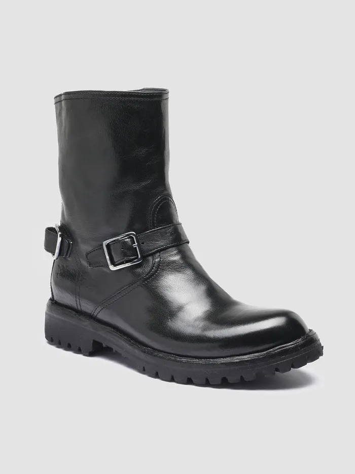 Officine Creative Boots and Booties LORAINE 003 Nero Black Leather Ankle Boots 8211 Women