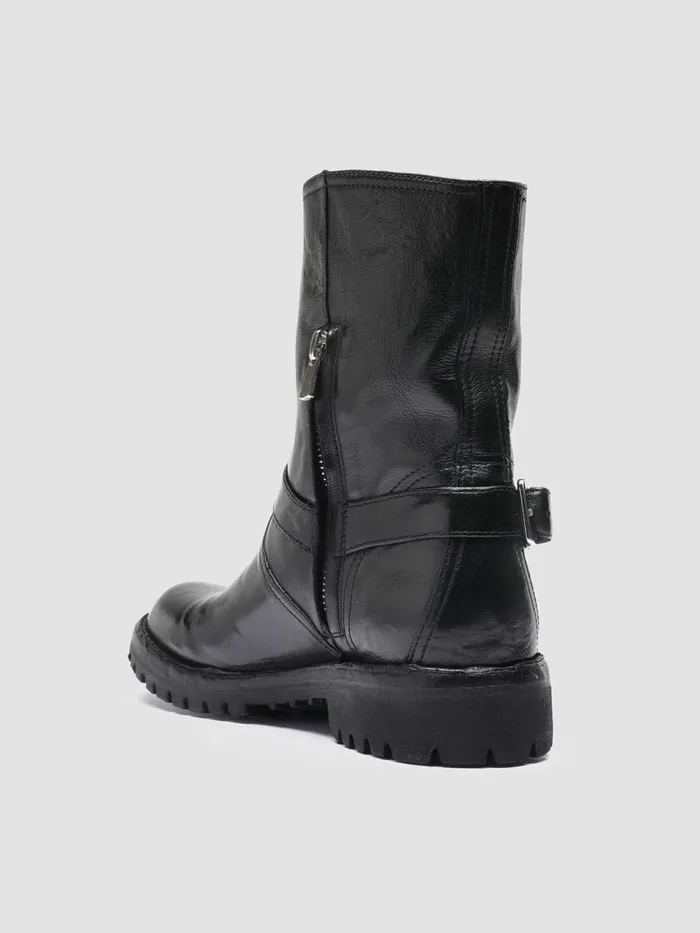 Officine Creative Boots and Booties LORAINE 003 Nero Black Leather Ankle Boots 8211 Women