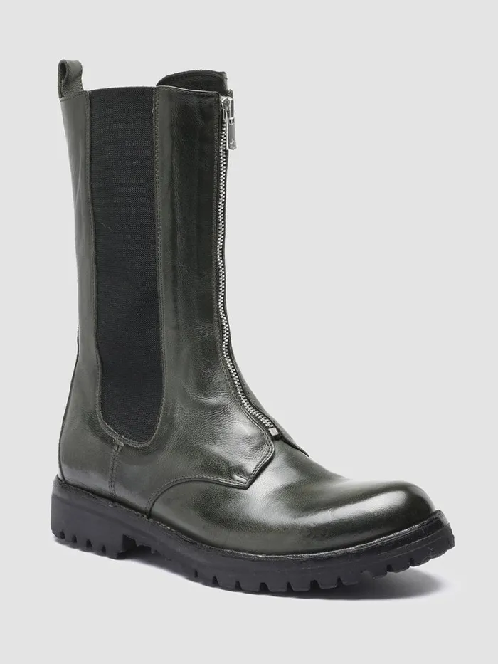 Officine Creative Boots and Booties LORAINE 005 Bosco Green Leather Chelsea Boots 8211 Women Officine Creative Boots and Booties LORAINE 005 Bosco Green Leather Chelsea Boots 8211 Women