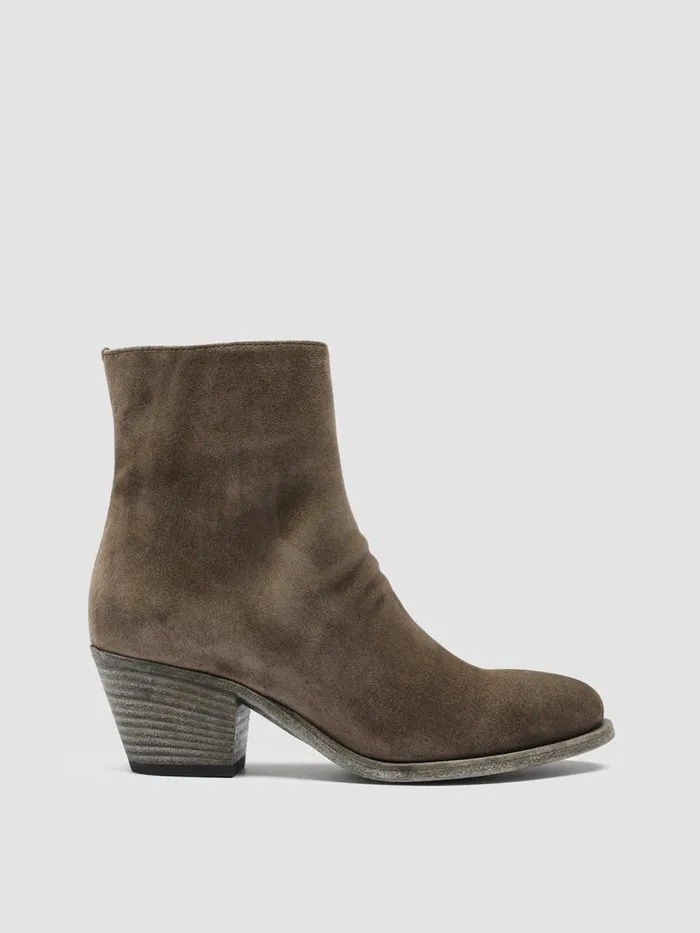 Officine Creative Boots and Booties SHERRY 003 Olive Green Suede Ankle Boots 8211 Women
