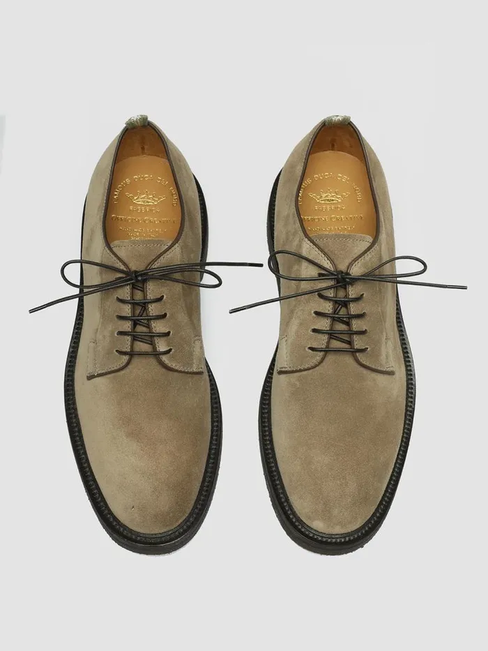 Officine Creative Derbies and Oxfords HOPKINS FLEXI 201 Orice Taupe Suede Derby Shoes 8211 Men