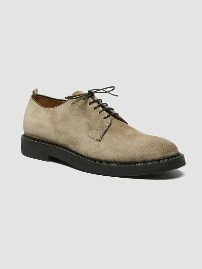 Officine Creative Derbies and Oxfords HOPKINS FLEXI 201 Orice Taupe Suede Derby Shoes 8211 Men