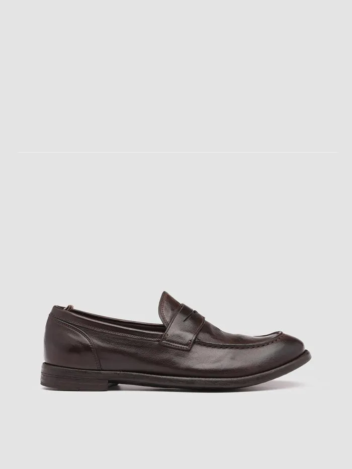 Officine Creative Loafers ARC 509 Ebano Brown Leather Penny Loafers 8211 Men
