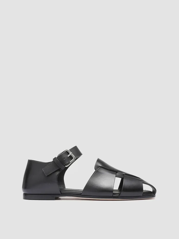 Officine Creative Sandals CUBA 003 Nero Black Leather Sandals 8211 Women