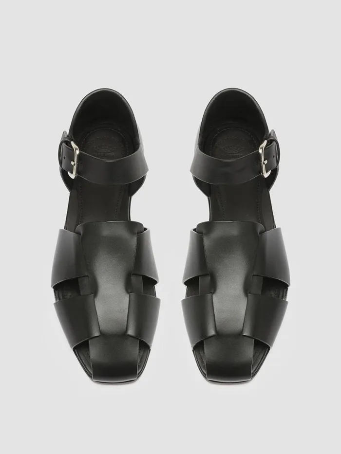 Officine Creative Sandals CUBA 003 Nero Black Leather Sandals 8211 Women