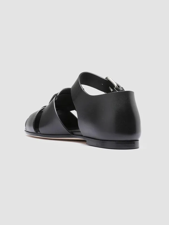 Officine Creative Sandals CUBA 003 Nero Black Leather Sandals 8211 Women