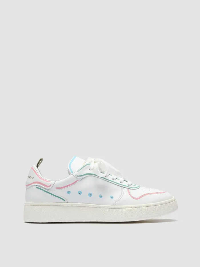 Officine Creative Sneakers MOWER 110 Profile Pastel White Leather Sneakers 8211 Women Officine Creative Sneakers MOWER 110 Profile Pastel White Leather Sneakers 8211 Women