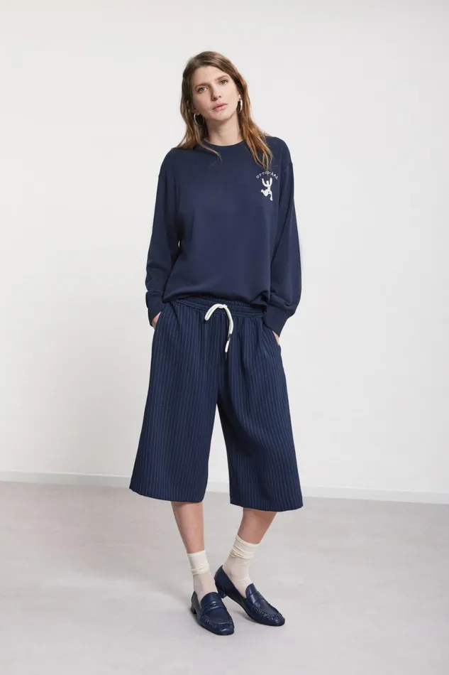Ottod039Ame Capri Trousers Made With A Twofabric Women Suits