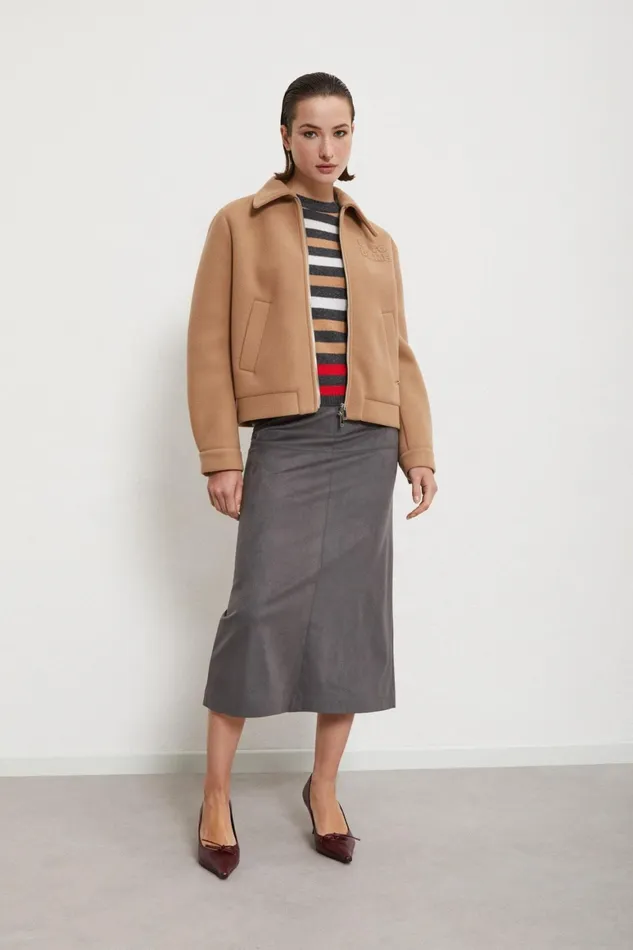 Ottod039Ame Cropped Jacket With Embroidery Women Blazers and Jackets