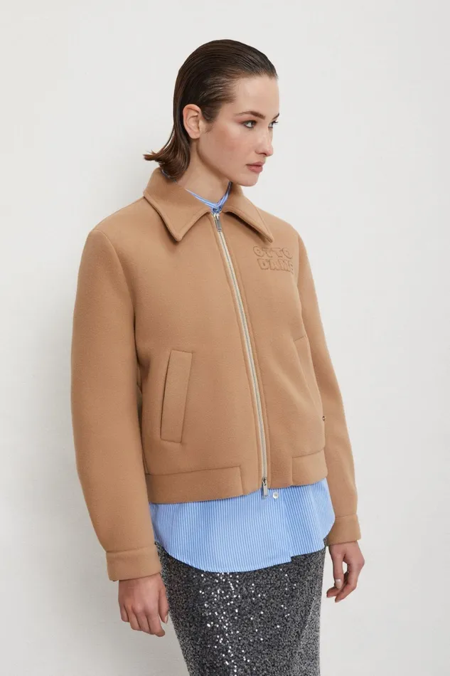 Ottod039Ame Cropped Jacket With Embroidery Women Blazers and Jackets