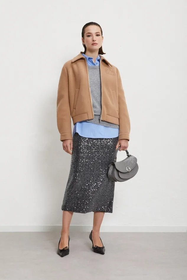 Ottod039Ame Cropped Jacket With Embroidery Women Blazers and Jackets