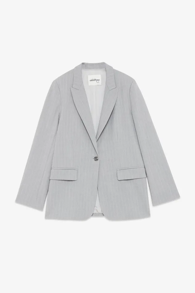 Ottod039Ame Onebutton Pinstriped Jacked Women Blazers and Jackets
