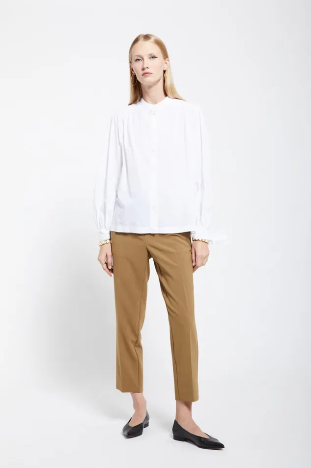 Ottod039Ame Poplin Shirt With Mandarin Collar Women Shirts and Blouses