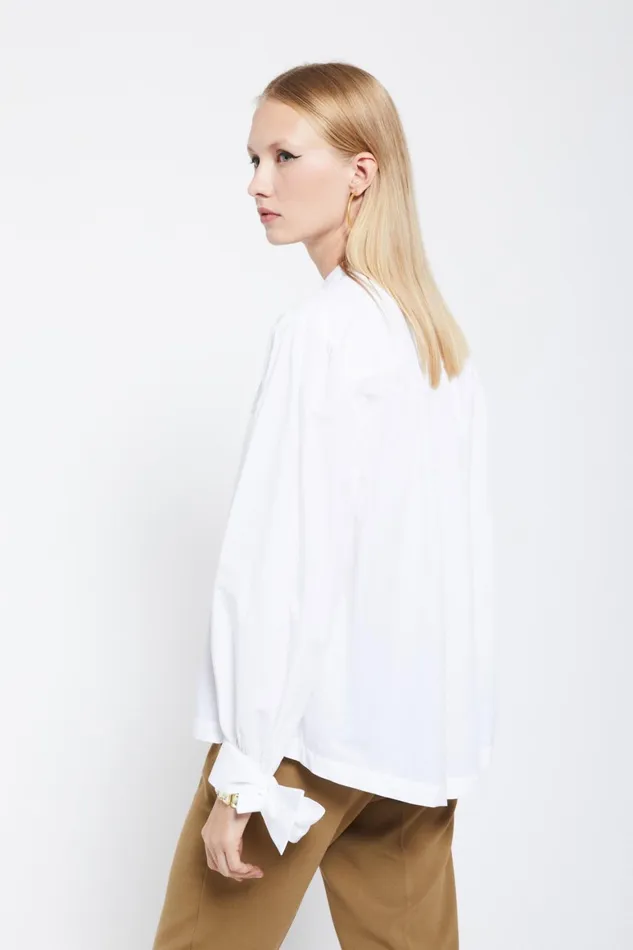 Ottod039Ame Poplin Shirt With Mandarin Collar Women Shirts and Blouses
