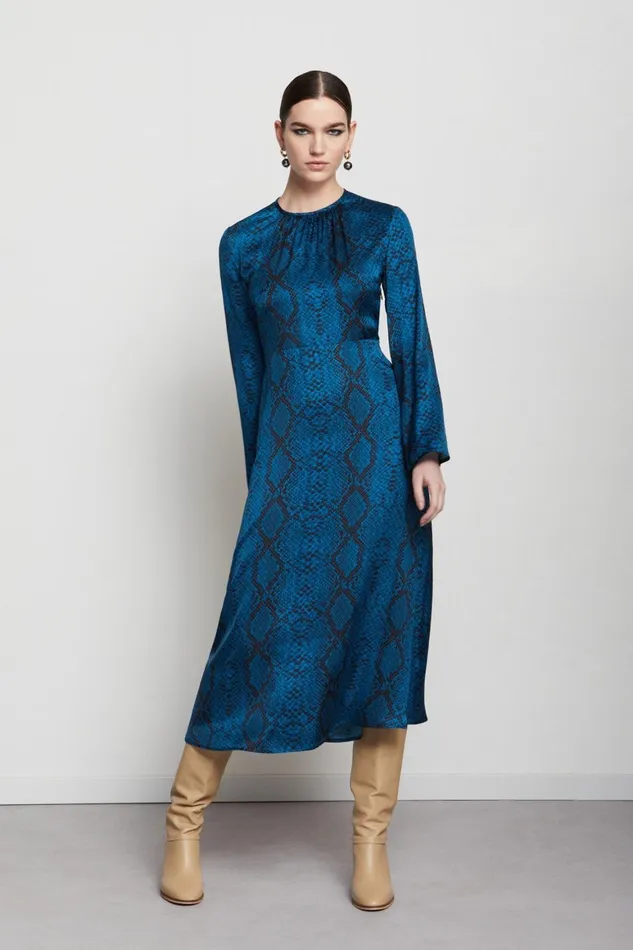 Ottod039Ame Printed Viscose Dress With Open Back Women Dresses