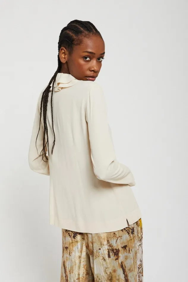 Ottod039Ame Silkblend Shirt With Rouches Women Shirts and Blouses