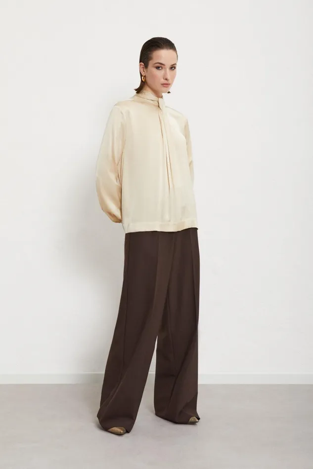 Ottod039Ame Viscose Blouse With Scarf Neck Women Shirts and Blouses