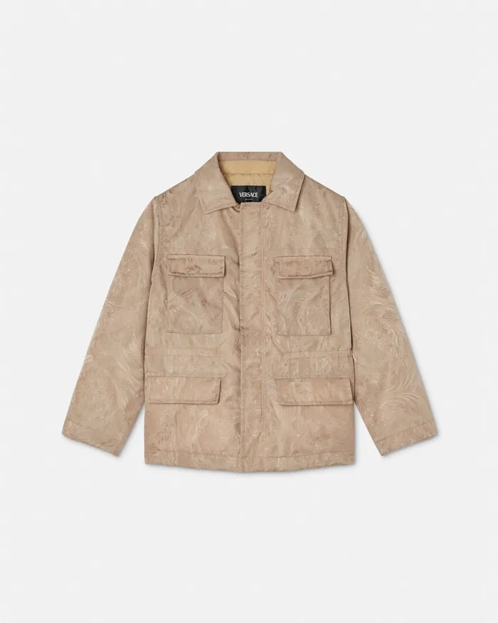Outerwear and Jackets Kids Versace Barocco Jacquard Jacket Beige