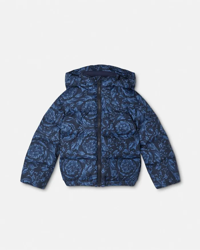 Outerwear Kids Versace Barocco Baby Puffer Jacket Blueprint