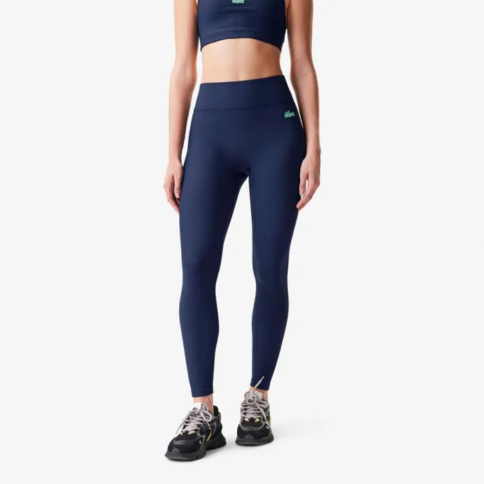 Pants and Leggings Women Lacoste Women039s Lacoste X Bandier Ribbed Leggings Navy Blue 166