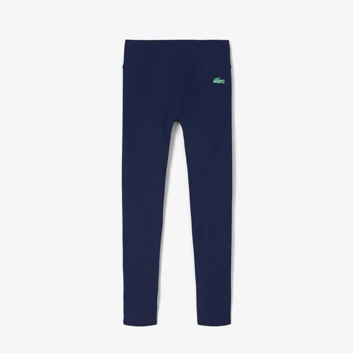 Pants and Leggings Women Lacoste Women039s Lacoste X Bandier Ribbed Leggings Navy Blue 166